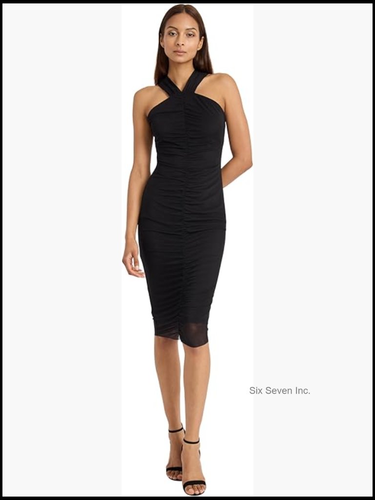 Ruched Front Fitted Mini Dress With Sheer Hem